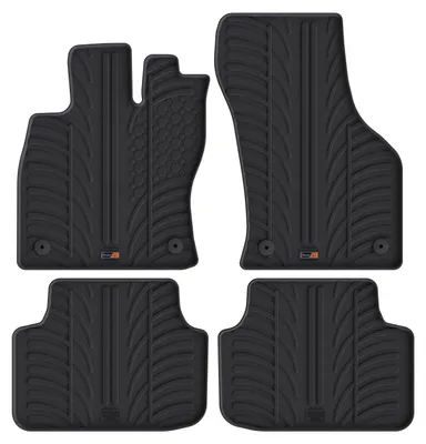 Produktbild von TRAVALL Skoda Octavia Scout (2014-2020) Hochwertige robuste Gummifu§matten Fussmatten mit geformten Gummimatten erhšhten RŠndern und Clips rutschfest und fŸr jedes Wetter geeignet TRM1228