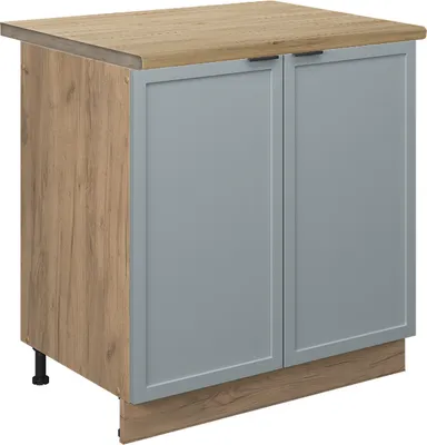 Image de Meuble bas sous-évier Vicco Fame-Line Bleu clair-gris 80cm , PT Chêne, Model 50778