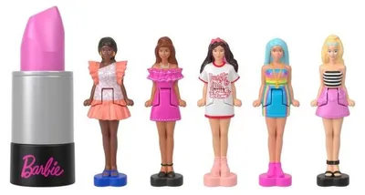 Image de BARBIE Mini BarbieLand 6 rouges à lèvres avec mini poupées - JBD26