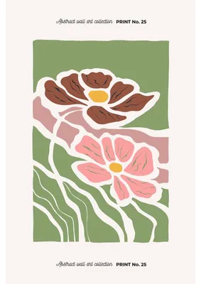 Image de Tableau sur toile abstractions florales 45x65 cm, Tableau mural moderne pour décoration intérieure