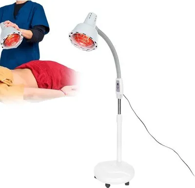 Productafbeelding van Famanu infraroodlamp, warmtelamp voor spierspanning en koudeklachten - Instelbare temperatuur voor gewrichts- en rugpijn - 120 cm standaard voet, 275 W