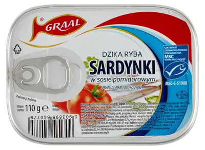 Obrázok produktu pre Sardinky v paradajkovej omáčke Graal 110 g