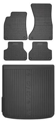 Produktbild von Gummimatten + Kofferraumwanne für Audi A4 B9 2015-2023 (Kombi) – Schwarz, passgenau – Wielganizator SolidPRO