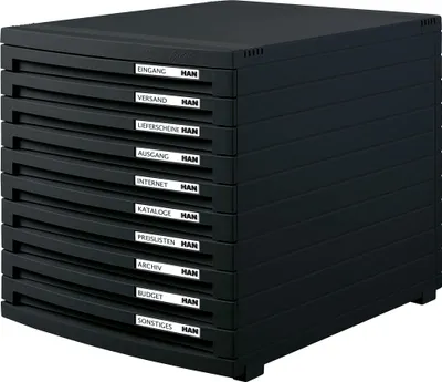 Immagine prodotto di Cassettiera HAN CONTUR, 10 cassetti, nero