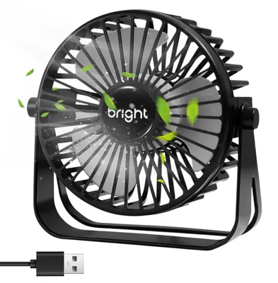 Productafbeelding van USB-ventilator, mini-tafelventilator met 1,2 m kabel, stille werking, 3 snelheden, 360° draaibare kop