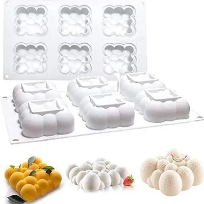 Produktbild von Silikon Bubble Ball Mousse Cake Form, DIY Kaarsen, 6-Kammer, 29 x 17 x 3,55 cm