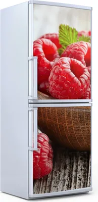 Produktbild von Kühlschrankdekoration 70x180 cm Aufkleber auf dem Kühlschrank - Frische Himbeeren Obst