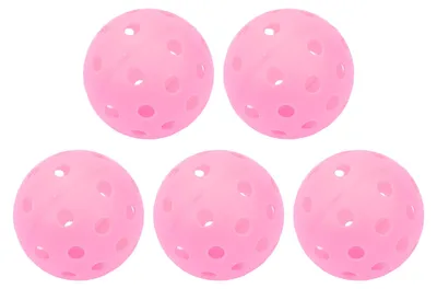 Productafbeelding van 5 stuks pickleball-ballen, 40 gaten, heldere kleur, 74 mm, sportieve pickleball-ballen voor buitengebruik, roze