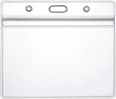 Produktbild von Ausweishülle ZIP Kartenhalter flexibel & wasserdicht horizontal für 1-2 Ausweise Karten Schutzhülle ID-Kartenhalter für Namensschilder und Ausweise 0,80mm stark transparent