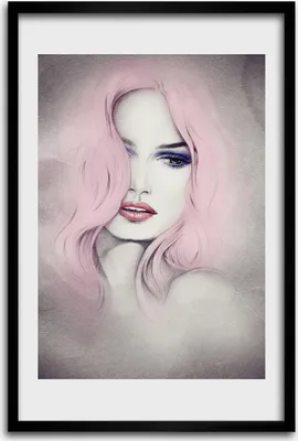 Produktbild von Bild - Bilderrahmen - 40 cm x 60 cm - MDF - Rahmen - Wandkunst - Abstraktion einer Frau