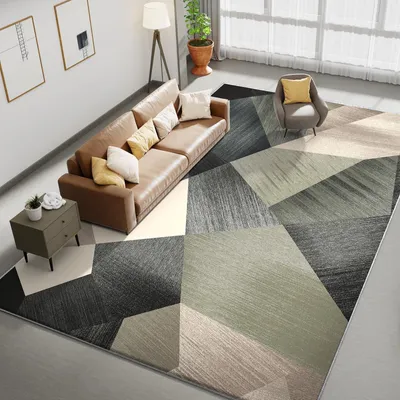 Productafbeelding van Moderne groene tapijt 120x170cm met 10mm schuimvulling - Wasbaar