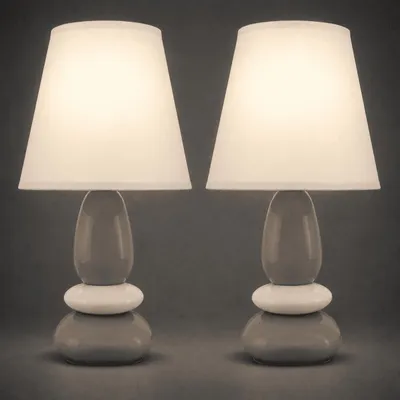 Produktbild von Tischlampe 2er Set Nachttischlampe Tischleuchte Lampe Leuchte Keramiklampe Braun
