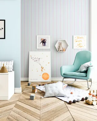 Newroom Vliestapete Streaky - Uni2 Blau Unifarbe, Wohnbeispiel