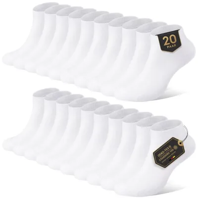 Immagine prodotto di Calzini sportivi da uomo e da donna, 10 paia, calzini corti a metà polpaccio, in cotone, unisex, taglia 39-42, colore bianco