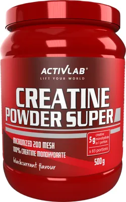 Produktbild von Activlab Creatine Super Powder 500g Kreatin-Monohydrat - Schwarze Johannisbeere