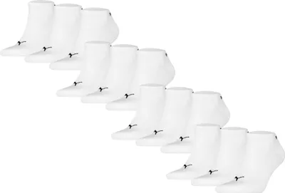 Produktbild von PUMA Uni Sneakersocken, 12er Pack - Cushioned Sneaker 12P, Logo, einfarbig Weiß 43-46