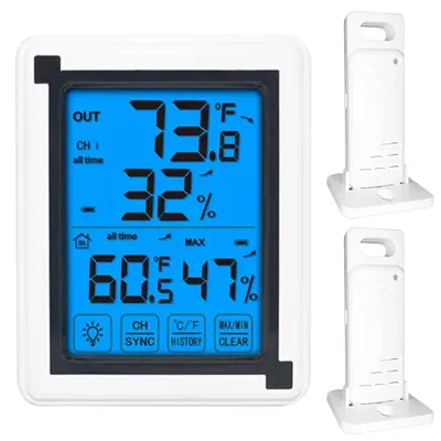 Produktbild von Digitales Thermo-Hygrometer, tragbares Innen-Thermo-Hygrometer,  für Raumklimakontrolle,Temperatur- und Luftfeuchtigkeitsmesser, Innenraumluftmonitor