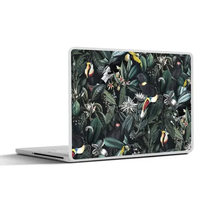 Produktbild von MuchoWow® Laptop Aufkleber Sticker Cover Blumen - Tukan - Blätter 30x22 cm - Laptop-Sticker