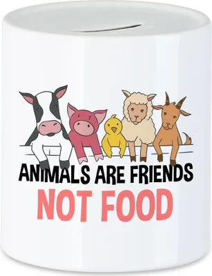 Produktbild von Animals Are Friends Not Food Spardose Vegan Vegetarier Geschenkidee Plant-Based Tierwohl