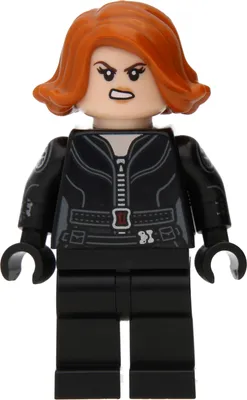 A LEGO minifigure of Black Widow.