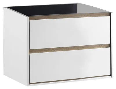 Produktbild von Differnz Providence Unterschrank - Badezimmerschrank mit einer Breite von 60 cm - Mit 2 Schubladen für praktischen Stauraum -Siegel - Minimalistisches Design - Farbe Weiß