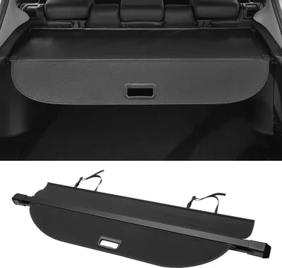 Produktbild von Kofferraum ausziehbare Laderaumabdeckung für Toyota RAV4 2013-2018 Heckkofferraumablage Gepäcksicherheitsschutzschirm, Leinwand, Glanzschwarz