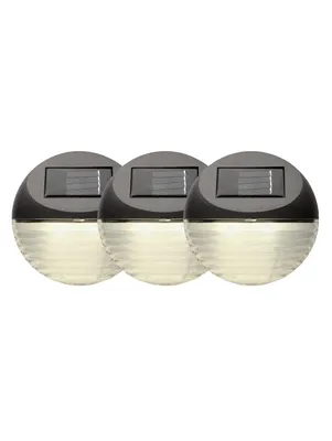 Produktbild von Outdoor Solar-Wandleuchten ,Fency', 3er-Set, Dämmerungssensor, braun, warmweiß, Ø 11cm