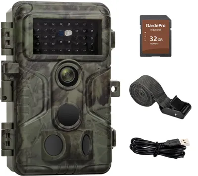 Imagen del producto de Cámara trampa de alta resolución: fotos de 64 megapíxeles, video HD 1296P, ideal para uso en exteriores y para la caza