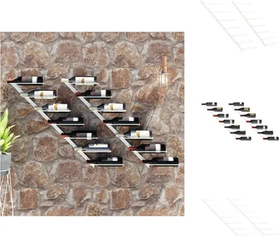 Produktbild von vidaXL Wand-Weinregale für 7 Flaschen 2 Stk. Weiß Metall -  Weinregale