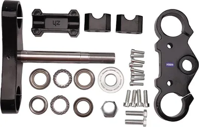 Produktbild von Gabelbrücken Set Typ 7 schwarz 200mm UP Side Down Alu Dirt Bike Pit Bike HMParts