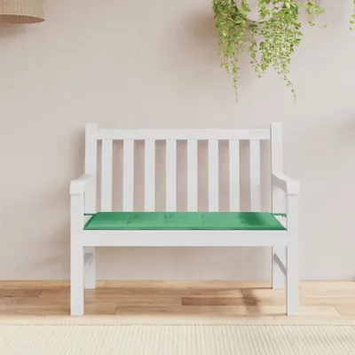 Image de Coussin pour banc de jardin The Living Store, vert, 100 x 50 x 3 cm, tissu Oxford