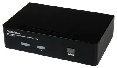 Productafbeelding van 2-poorts USB HDMI KVM switch/schakelaar met audio en USB 2.0 hub