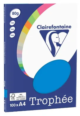 Zdjęcie produktu dla Clairefontaine 4111C Clairefontaine Kopierpapier Trophée karibischblau DIN A4 80 g/qm 100 Blatt