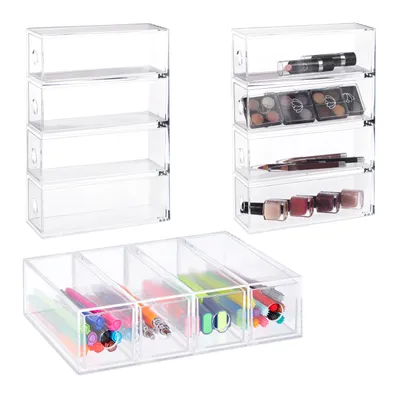 Produktbild von relaxdays Schubladenbox aus Acryl 3er Set