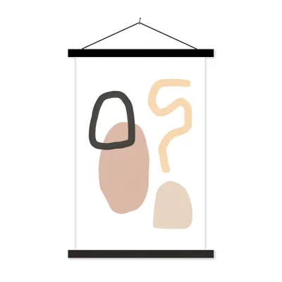 Produktbild von MuchoWow® Textilposter Kreis - Formen - Abstrakt 60x90 cm mit schwarzem Rahmen - Poster Wohnzimmer