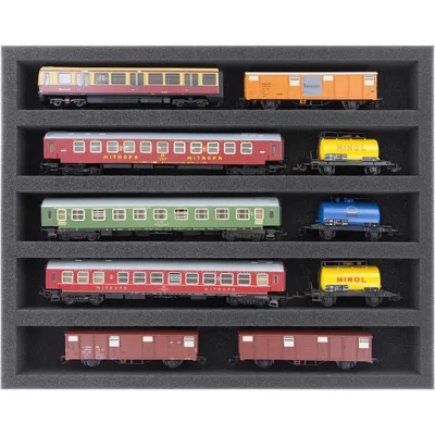 Produktbild von Schaumstoffeinlage für Modelleisenbahn Spur TT, 5 Stege, liegend
