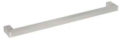 Imagen del producto de Manija para muebles, fabricada en acero inoxidable y zamak. Distancia entre agujeros: 320 mm. Acabado: níquel satinado