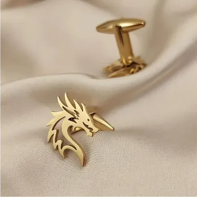 Produktbild von Goldene Drachen-Manschettenknöpfe