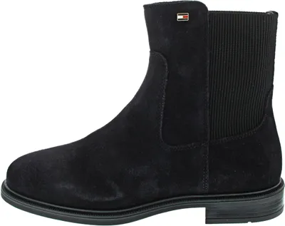 Zdjęcie produktu dla Tommy Hilfiger Suede Enamel Flag Chelsea Boots, Kozaki, Damski, Dorosły, Niebieski, Space blue, Zamszowy