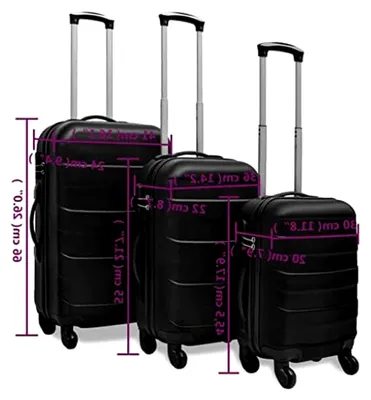 Produktbild von 3er Set Reisekoffer in Schwarz – Hartschalen-Trolleys für Reisen