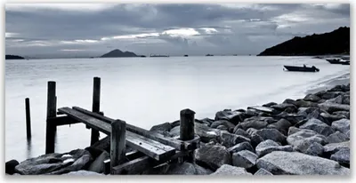 Produktbild von Tulup Leinwand-Bilder 120x60 Wandbild Canvas Kunstdruck Meer Strand Steine Landschaft