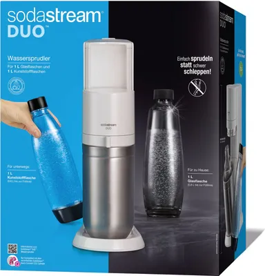 Produktbild von SodaStream Wassersprudler Duo Vorteilspack inkl. 2 Flaschen und Quick Connect Zylinder, Weiß