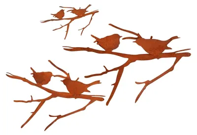Produktbild von Gartendeko Vogelfamilie im 3er Set, Roststecker Aufhänger aus Edelrost
