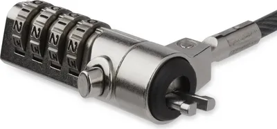 Obrázek produktu pro StarTech.com LTLOCK4D, 2 m, Kombinační zámek, Pozinkovaná ocel, Černá, Stříbrná