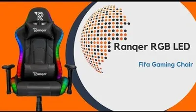 Produktbild von Ranqer Halo RGB/LED Gaming Stuhl | Gaming Stuhl mit RGB LED-Beleuchtung, 350 Farben und Effekten, Höhenverstellbare Armlehnen, Rundum Drehbar, Ergonomischer Bürostuhl, Gamer Stuhl - Schwarz