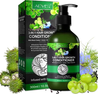 Produktbild von Haarspülung Haar Conditioner Haarpflege 3-in-1 mit Rizinusöl Amlaöl Schwarzkümmelöl, 1x 300ml