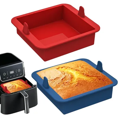 Image de Mini moules à gâteau en silicone, lot de 2, pour friteuse à air