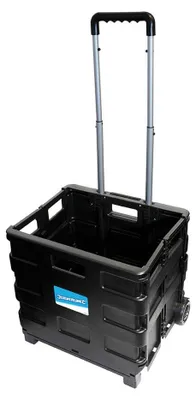 Produktbild von Klappbarer Trolley Transportkarre Rollwagen - 25 kg Tragkraft - Gummiräder - Verstellbarer Griff - 360 x 380 x 300 mm