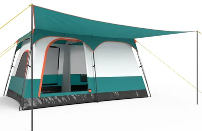 Produktbild von GOPLUS Familienzelt M für 6-8 Personen mit Vorzelt, Campingzelt 380x260x190cm mit 2 Zimmern, Abnehmbarem DoppelDach Camping