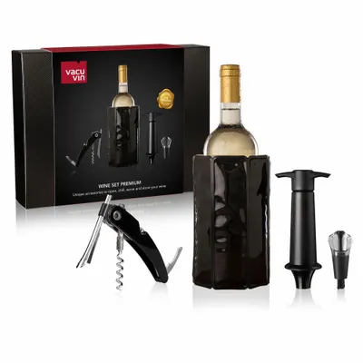 Obrázek produktu pro Sada na víno Vacu Vin Premium - Černá - 4dílná